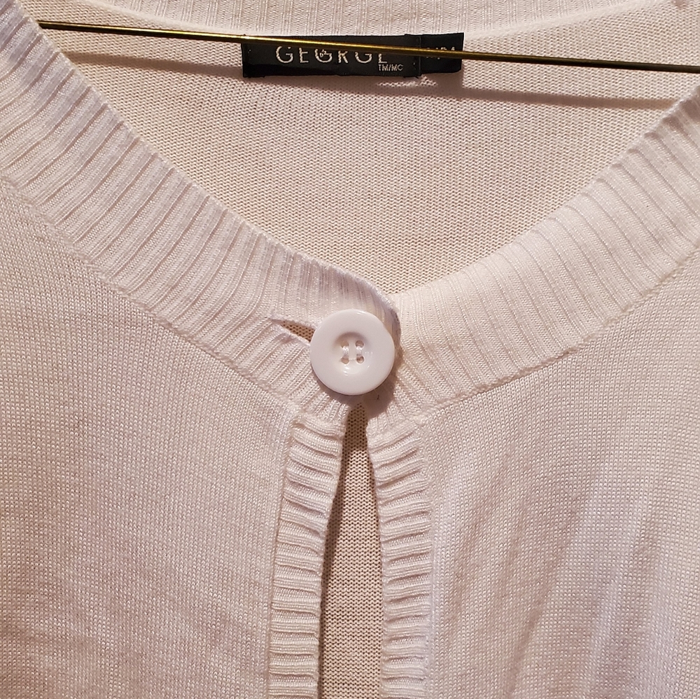 🌼3/25 George 3/4 sleeve lightknit crop sweater M - Picture 8 of 8